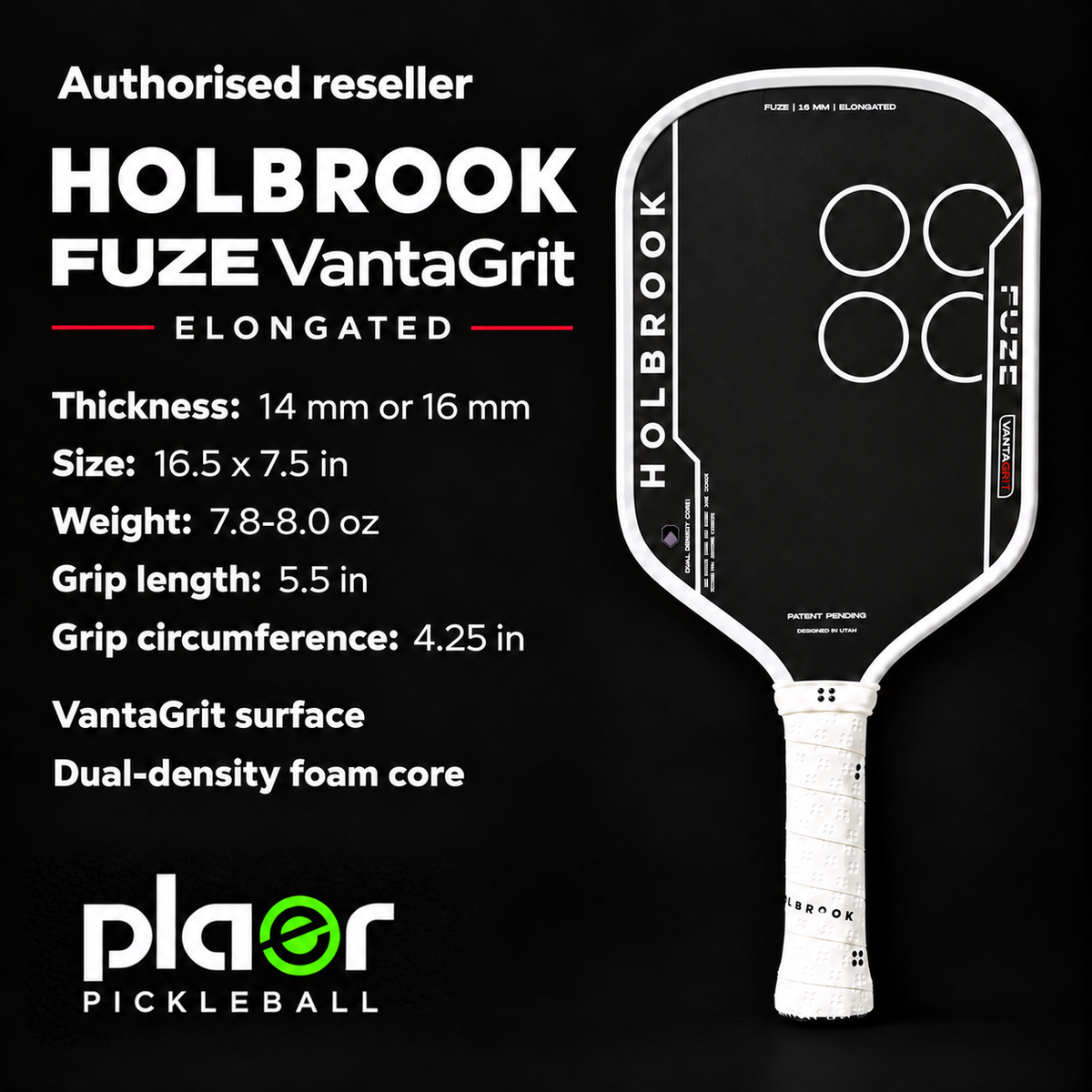 Holbrook Fuze VantaGrit Pickleball Paddle