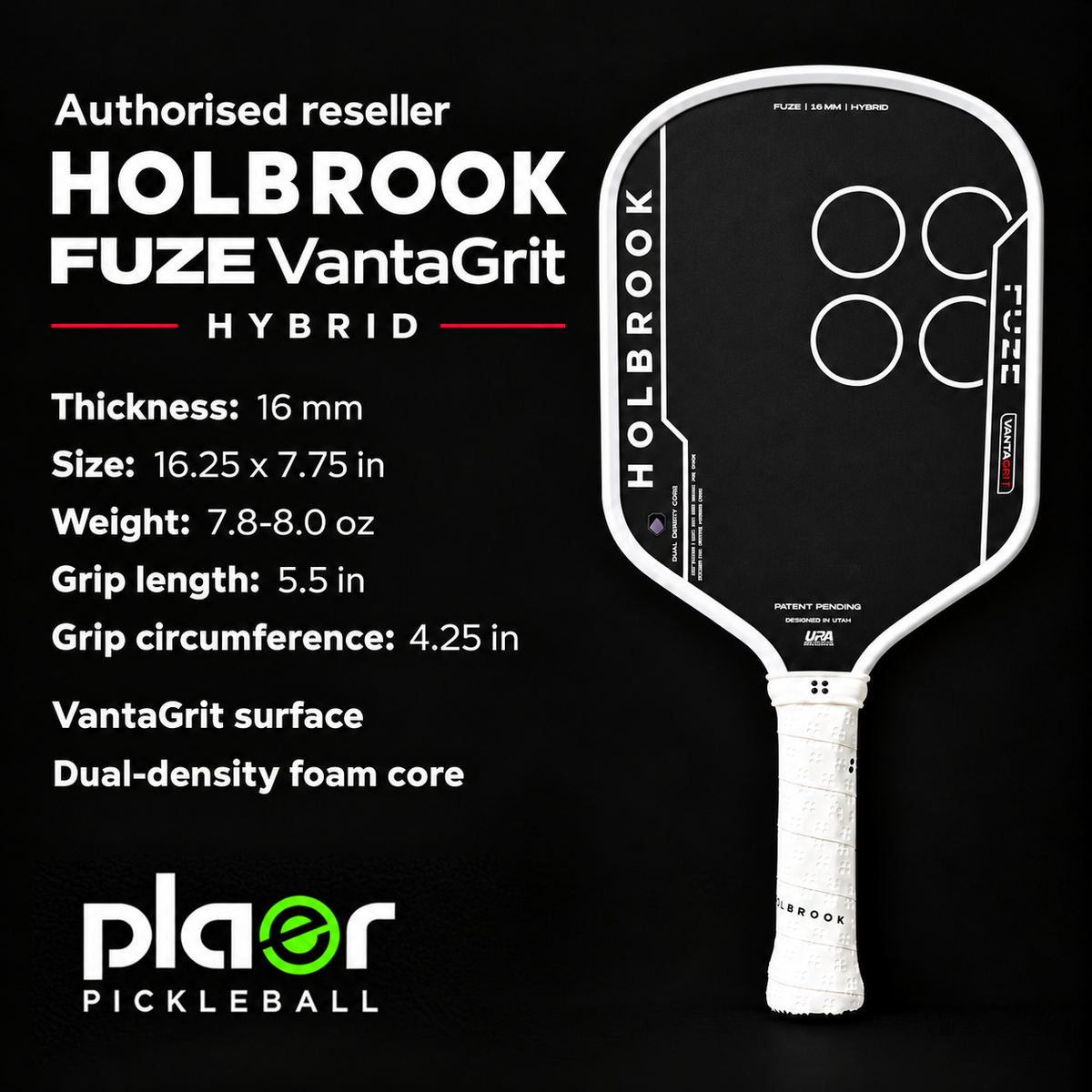 Holbrook Fuze VantaGrit Pickleball Paddle