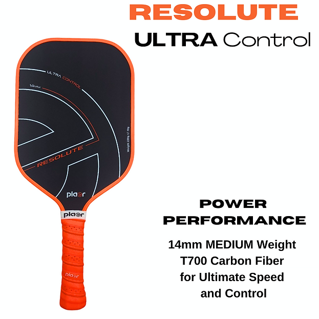 PLAER Resolute 14mm Orange pickleball paddle